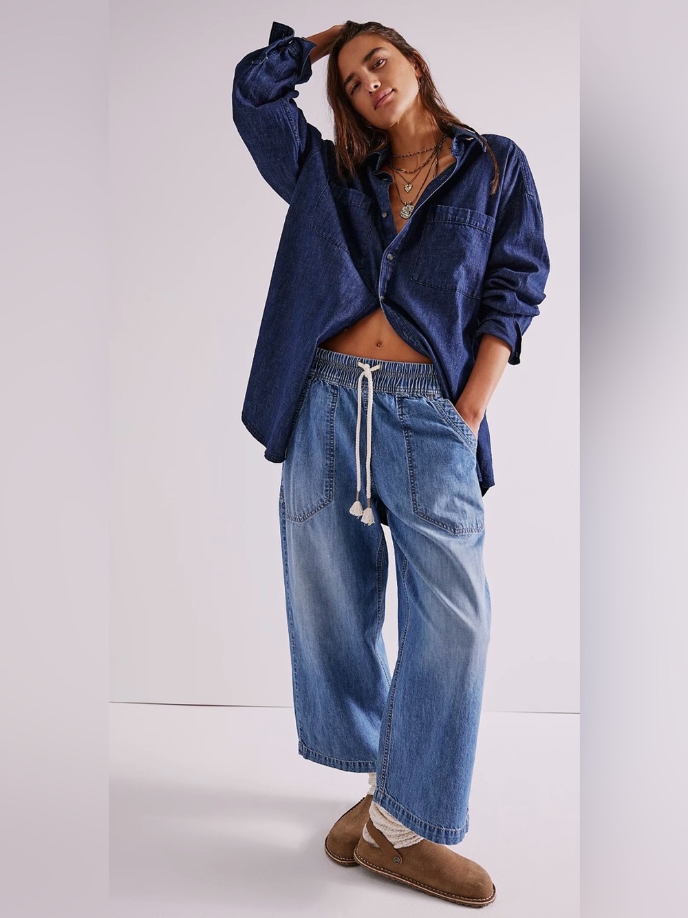 FREE PEOPLE EASY PEASY PULL ON JEANS SIZE MEDIUM!!